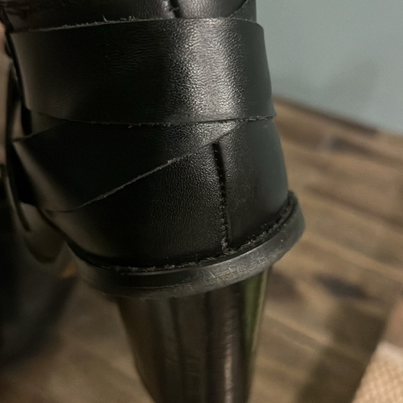 SixtySeven/Anthropologie Leather Ankle Boots chunk Heel - Picture 15 of 16